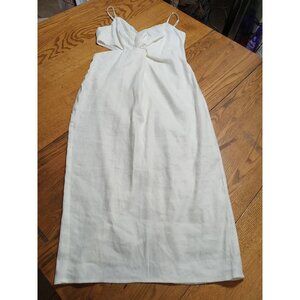 ASTR THE LABEL Womens Dress MEDIUM WHITE CREME Preowned Sleeveless LINEN BLEND